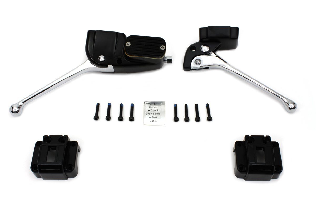 VTwin Manufacturing Black Handlebar Master Cylinder Assembly, 4501073