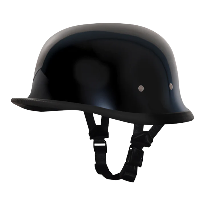 german styled motorcycle helmet Hi-Gloss Black German Motorcycle Helmet from K and G Cycles!