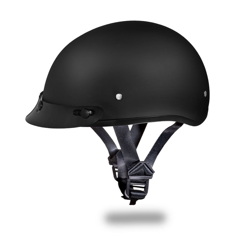 dot matte skull motorcycle helmet D.O.T. Daytona Skull Cap- Dull Black L